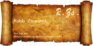 Rabb Zsanett névjegykártya